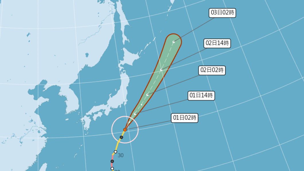 蒲公英預測路徑。（圖／中央氣象局）