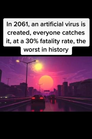 時空旅人警告，2061年將有一種「人造病毒」被創造出來。（圖／翻攝自TikTok）
