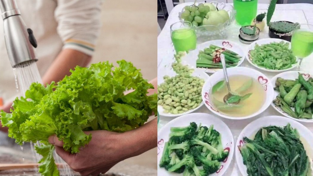 整桌「清一色」料理！6菜1湯全綠慘　超狂畫面網看傻