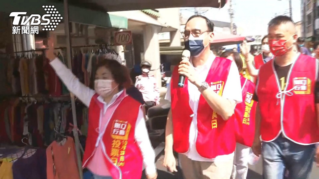 朱立倫到台中聲援陳柏惟罷免案。(圖/TVBS)