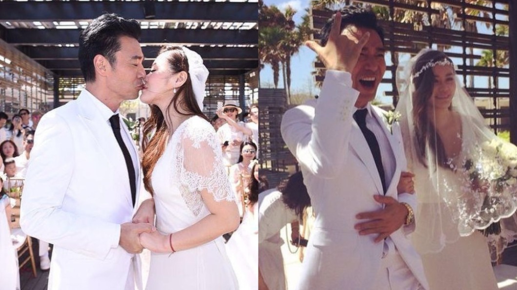 范姜素貞日前重溫結婚照，對鍾鎮濤甜喊「我愛的人」。（圖／翻攝自范姜素貞IG）