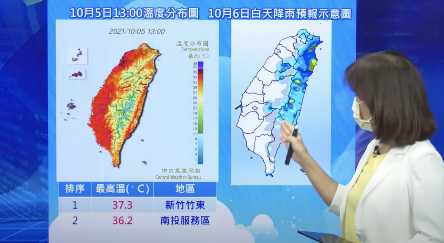 氣象局針對未來氣溫及降雨可能說明。（圖／翻攝自氣象局直播）