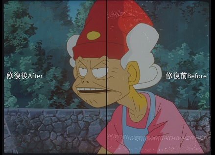 《魔法阿媽》曝光了修復前後的對比影像。（圖／稻田電影提供）