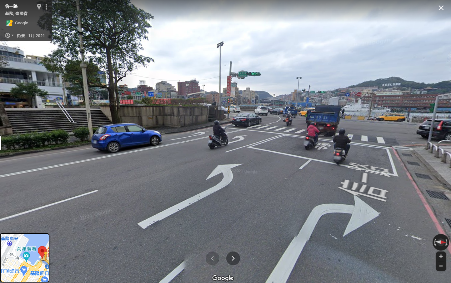 唐姓駕駛行駛信一路左轉道未打方向燈遭民眾檢舉。(圖/翻攝自Google Maps)