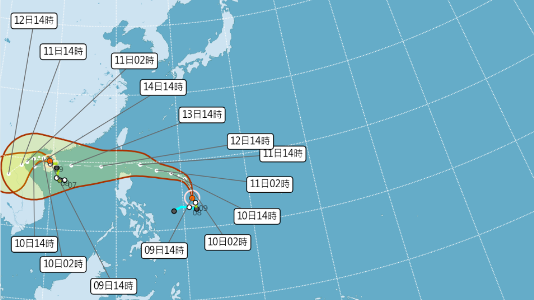 圓規颱風預估路徑。（圖／翻攝自中央氣象局）