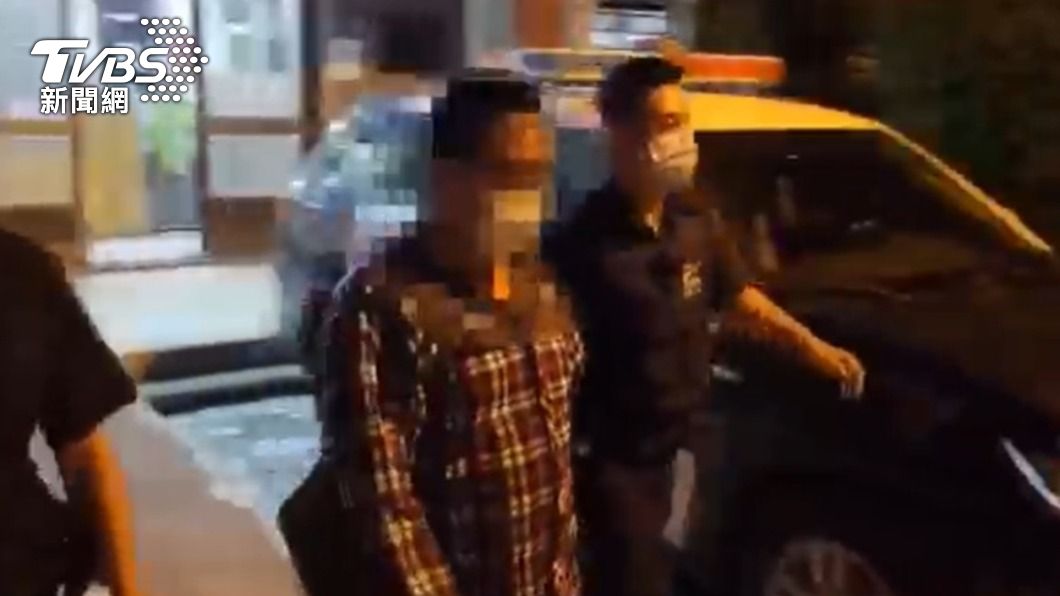 警方7小時後將彭嫌逮捕到案。(圖/TVBS)