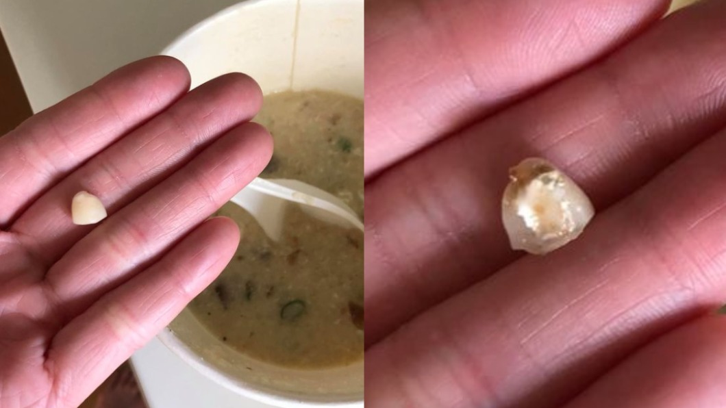 吃粥驚咬「一顆牙」 爆噁畫面全網嚇:皮蛋人肉粥!