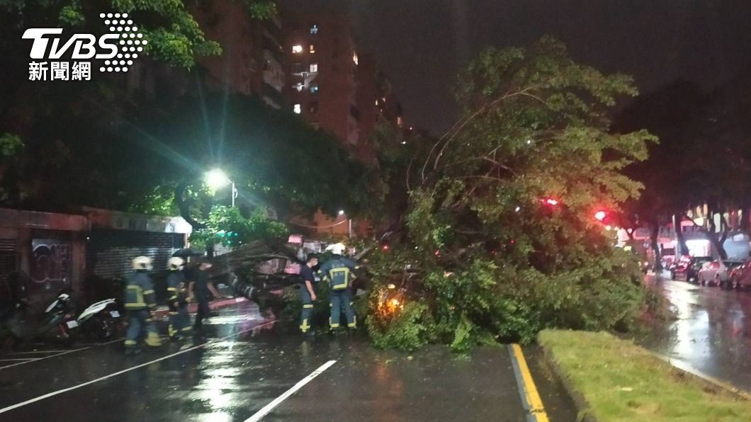 台北市颱風相關報案共有5人送醫。（圖／TVBS）
