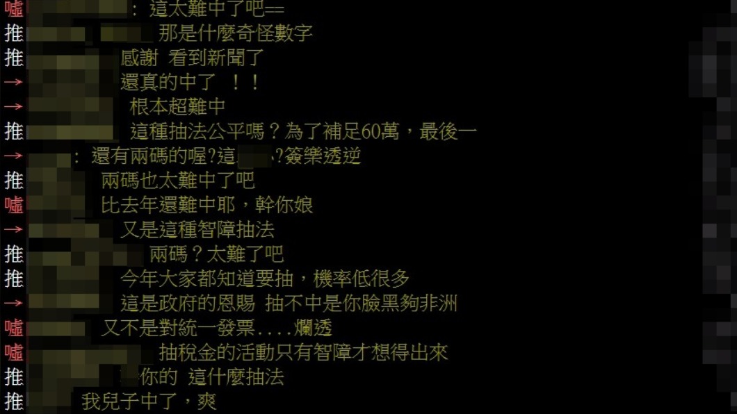 網友認為國旅券抽獎太小氣。（圖／翻攝自PTT）
