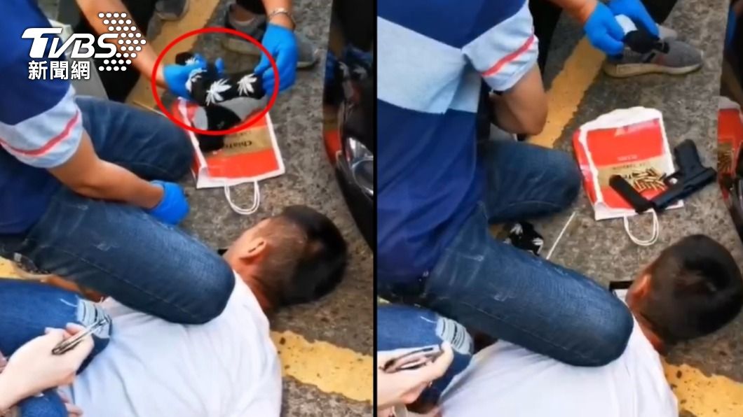 掃黑溯源!高雄北上埋伏逮 嫌犯手槍「彈匣裝滿」藏襪內