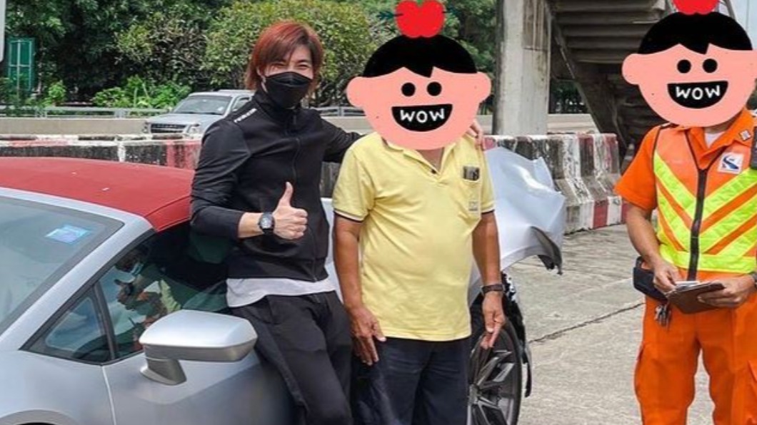 Inn與小貨車司機合照。(圖/翻攝自hell_69_IG)