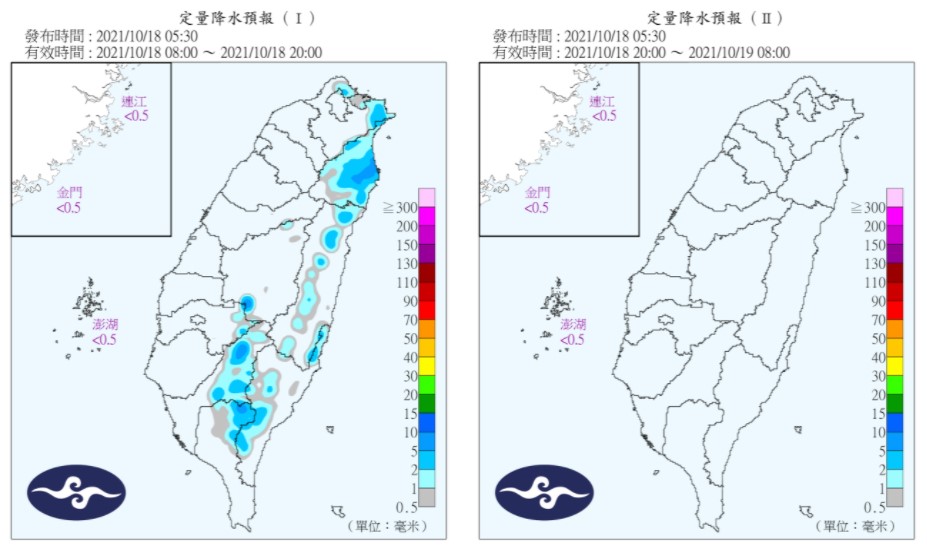 降水預報。(圖/中央氣象局)