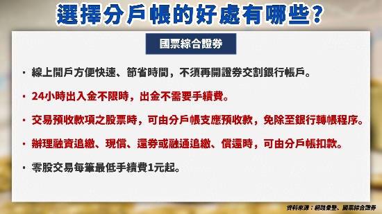 圖/開設分戶帳好處多多,是投資人投資時的最佳利器。