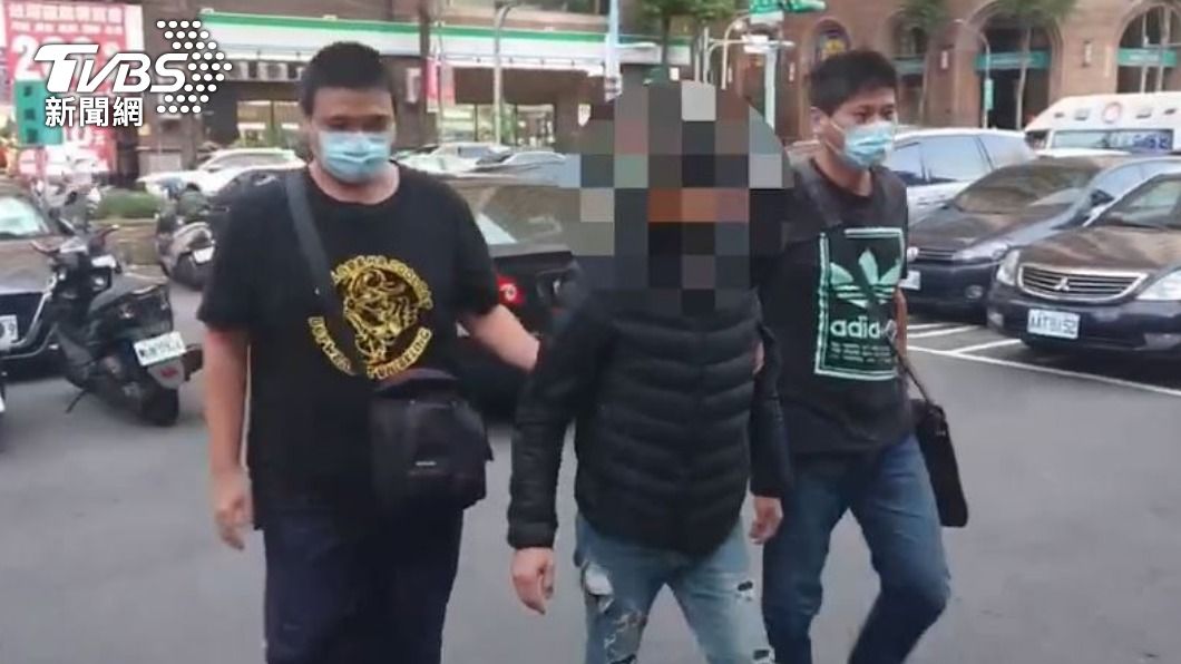 劉姓男子將警方逮捕。(圖/TVBS)