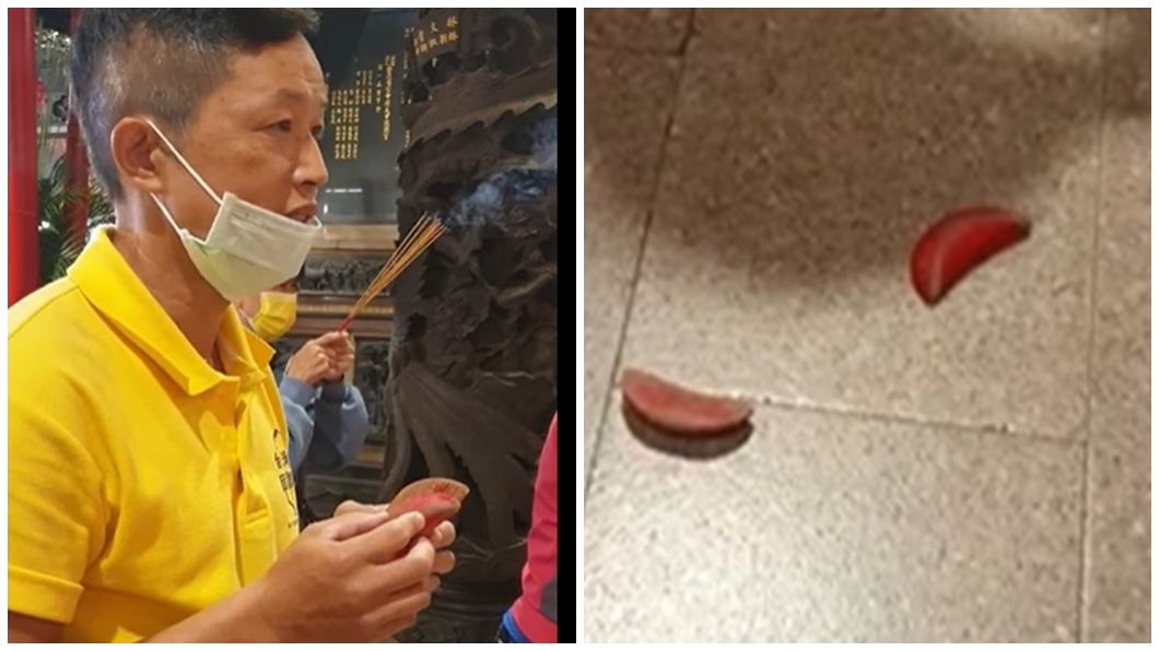 台灣國陳峻涵成員獲得聖筊。(圖/翻攝自王獻極臉書)
