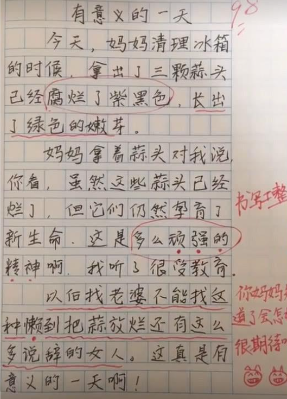 奇葩作文讓網友們看完全笑翻。（圖／翻攝自搜狐新聞）