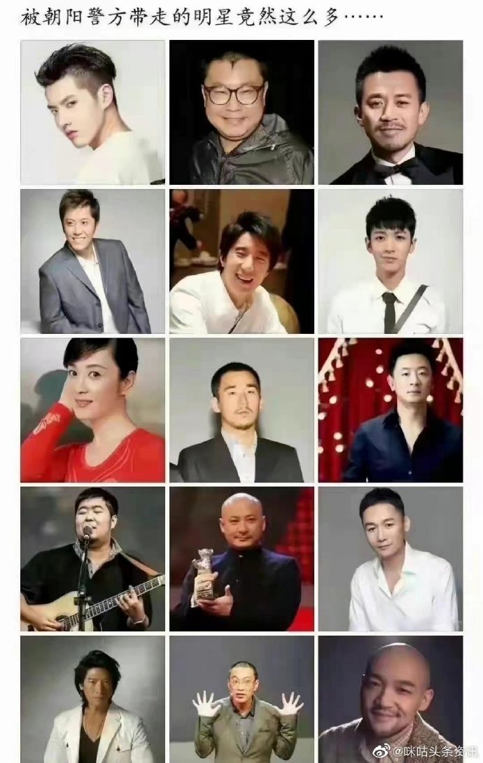 朝陽群眾7年來已經抓到10多位名人涉案。(圖/翻攝自微博)