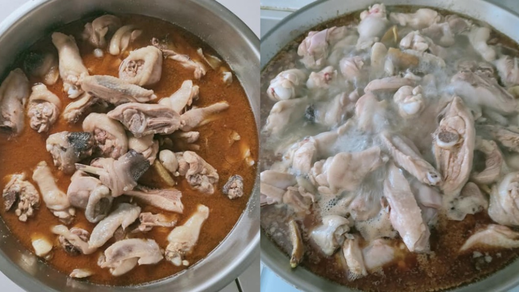 原PO分享自己製作的客家麻油雞。(圖/翻攝自《家常菜》臉書)