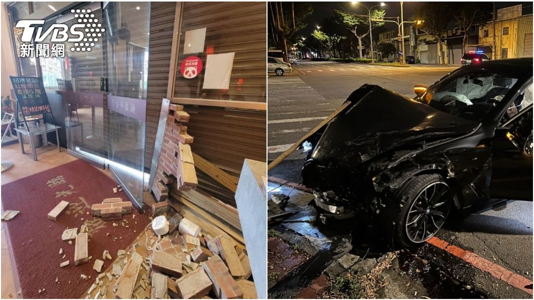 酒駕煞不住!先撞警車再衝進餐廳 男駕駛氣胸送醫