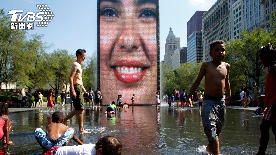 芝加哥千禧公園的皇冠噴泉（Crown Fountain）。（圖／達志影像美聯社）
