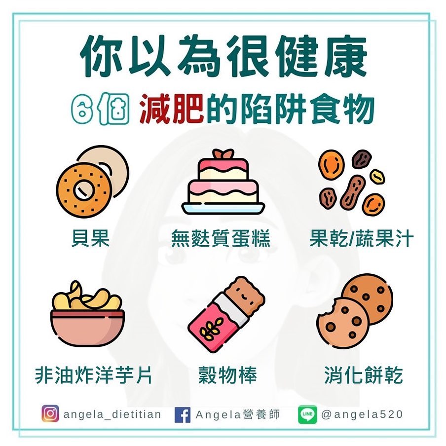 你以為健康，6個減肥陷阱食物。（圖／翻攝自Angela營養師Facebook）
