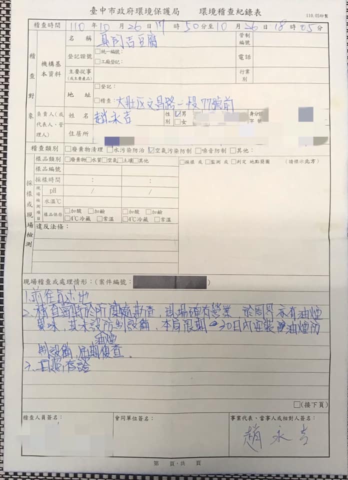 「臭阿吉」臭豆腐攤被環保局檢舉「油煙太大有異味」,要求30天內改善。(圖/翻攝自臭阿吉豆腐臉書)