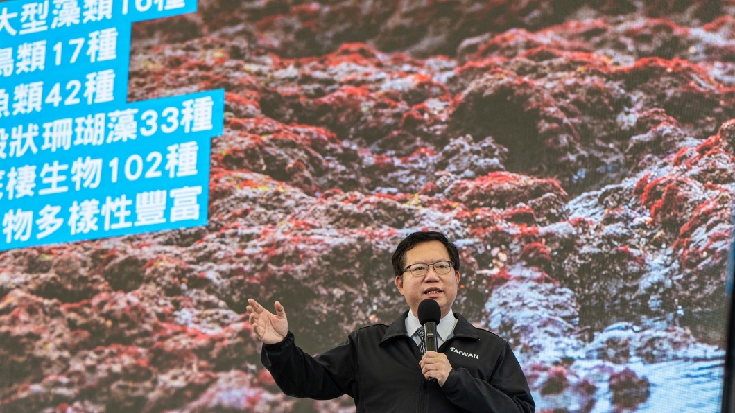 柯文哲指出,核四跟三接、藻礁公投案互相矛盾。(圖/民進黨提供)