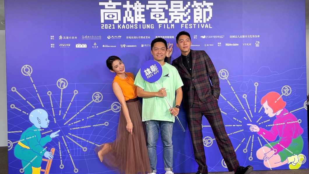 郭書瑤（左起）、導演稅成鐸和蔡凡熙出席雄影首映。（圖／皮諾丘電影提供）
