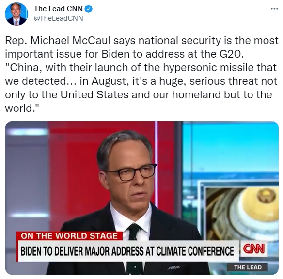 CNN主播塔柏爾於節目上坦言,自己難想像美國人會願意為了護台出兵抗中。(圖/翻攝自 The Lead CNN 推特 @TheLeadCNN)