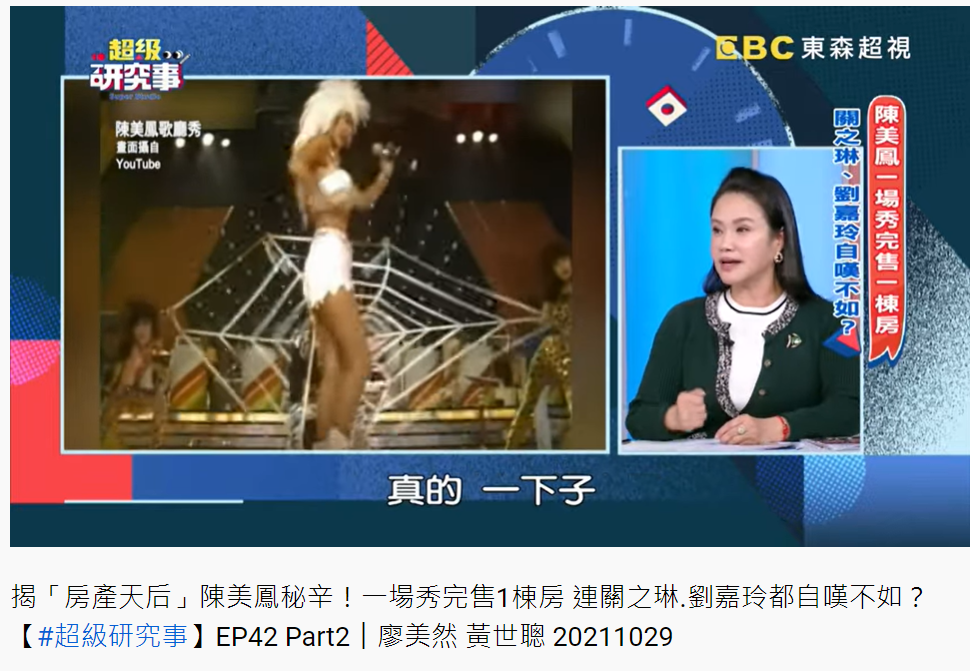廖美然分享陳美鳳在工地秀的盛況。(圖/翻攝自超級研究事YouTube)