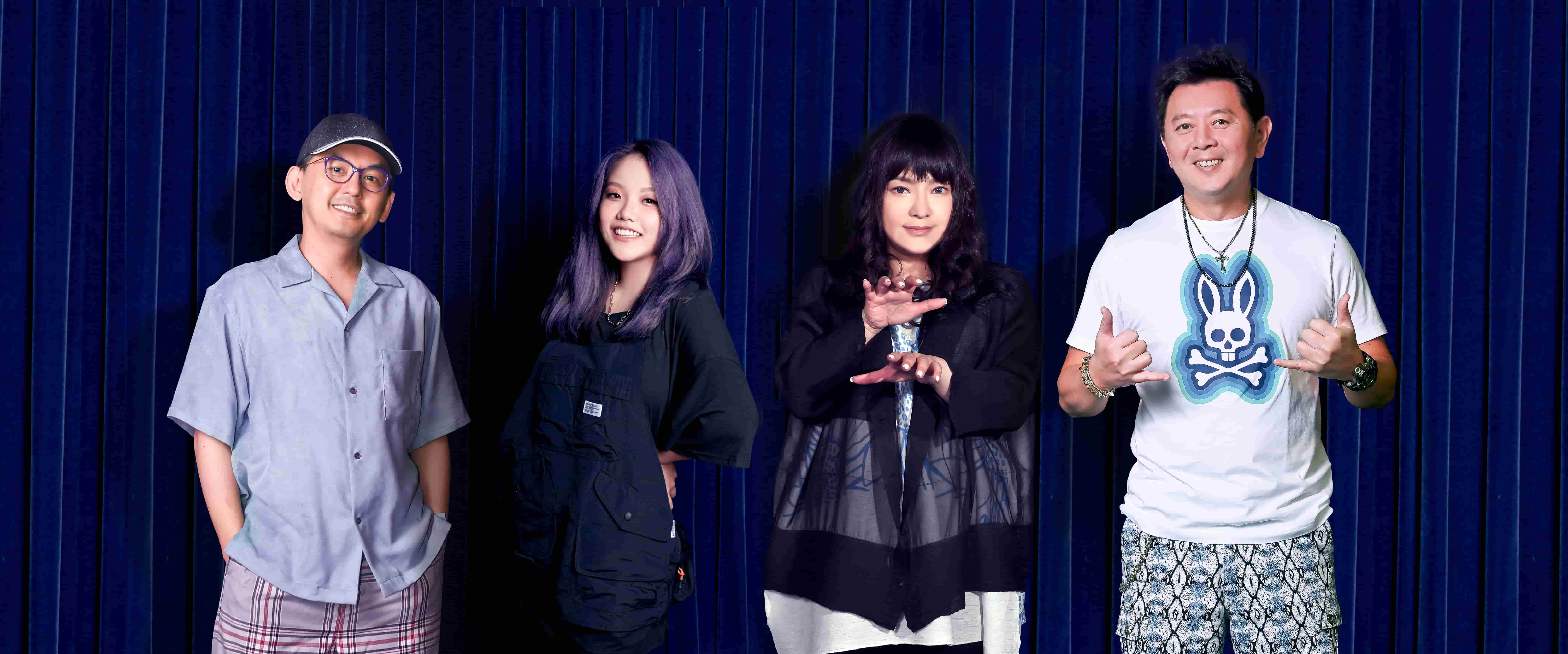 《安雅與魔女》中文配音明星陣容堅強，左起黃子佼、安那、唐綺陽、庹宗康。（圖／甲上提供）