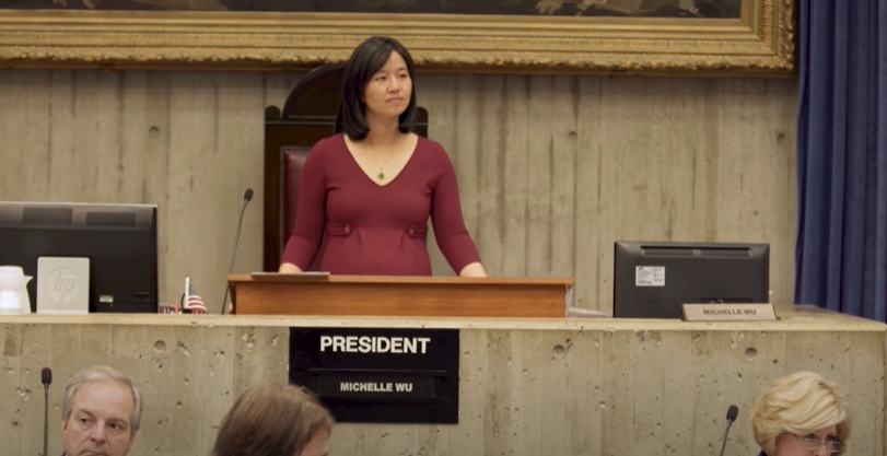 吳弭擔任波士頓市議員期間被選為議長,成為第一位非白人女性議長。(圖/翻攝哈佛法學院YouTube)
