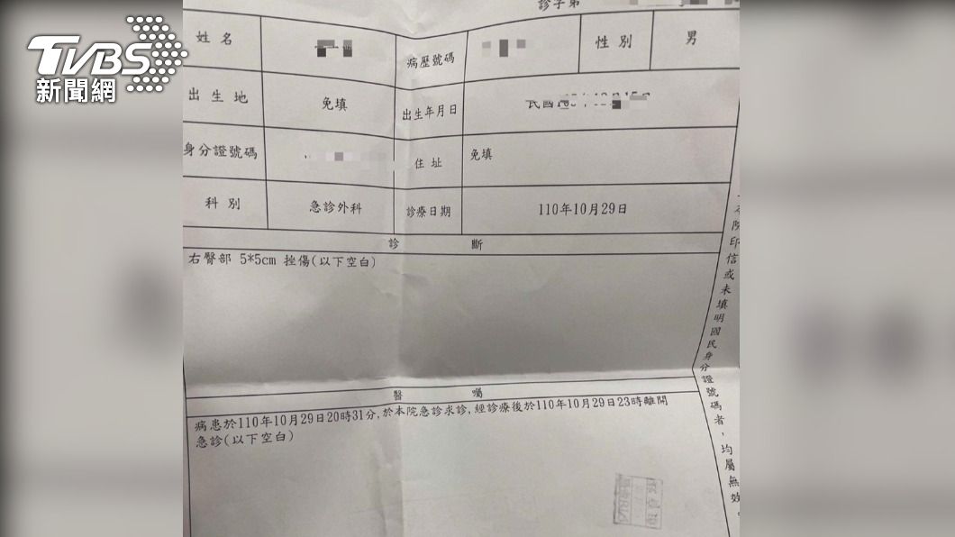 驗傷單。(圖/TVBS)