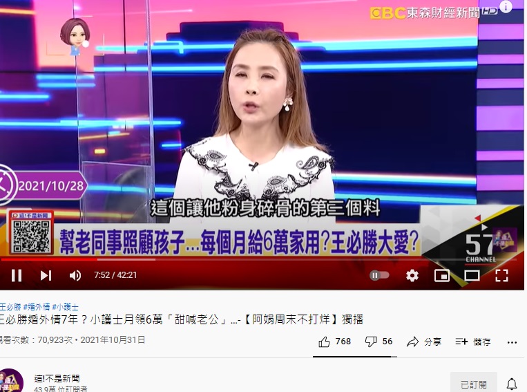 許聖梅認為爆料讓王必勝粉身碎骨。(圖/翻攝自《這!不是新聞》YouTube)