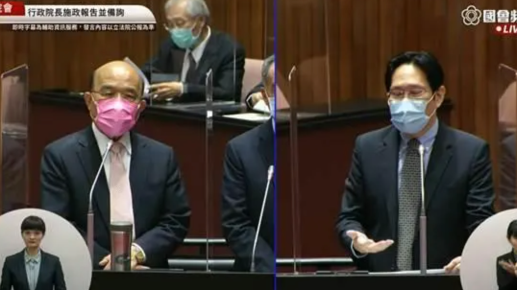 民眾黨立委今在立院質詢有關役期延長的議題。（圖／翻攝立院ivod)
