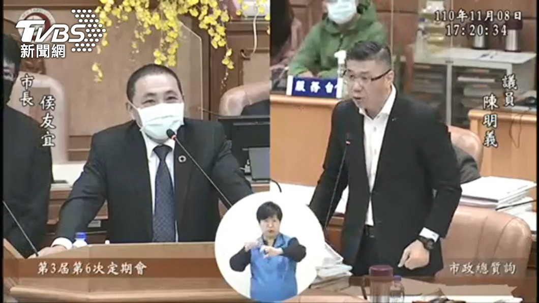 市議員陳明義被新北市長侯友宜反問。(圖/TVBS)