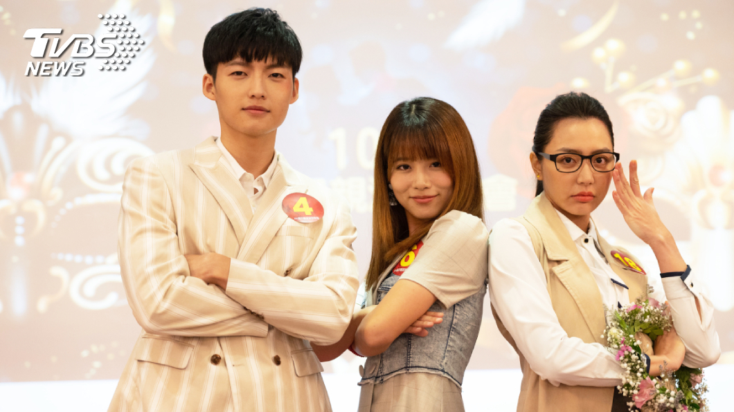 梁瀚名為劉育仁安排相親對象,左起劉育仁、王上菲、宋城希。圖TVBS