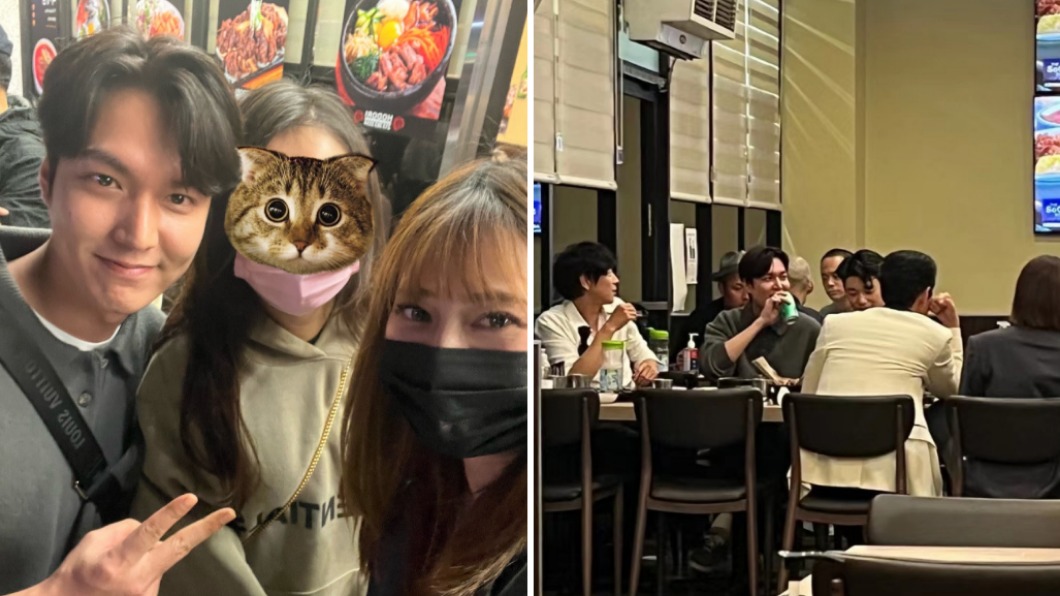 粉絲成功與李敏鎬合照。(圖/翻攝自微博)