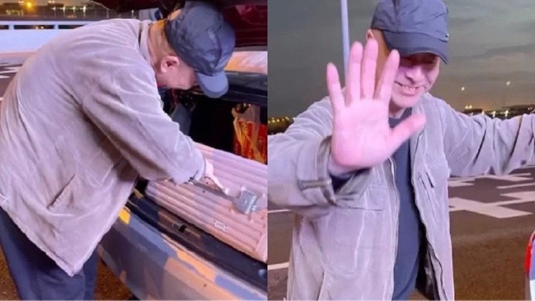 林棟甫被發現在上海街頭開計程車。（圖／翻攝自扒圈內醬微博）