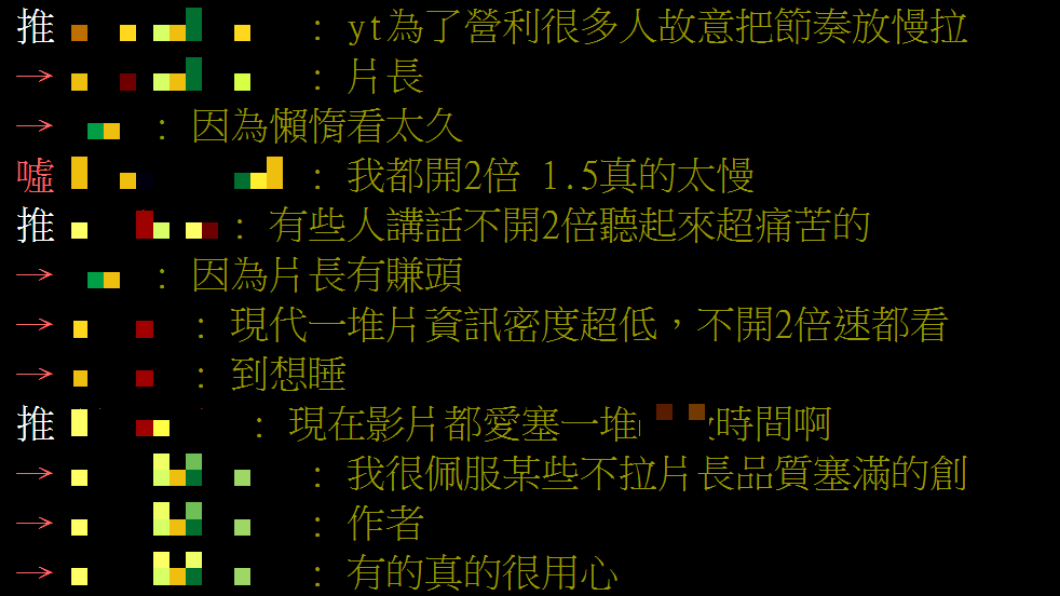 鄉民紛紛表示自己都開2倍速。（圖／翻攝自PTT）