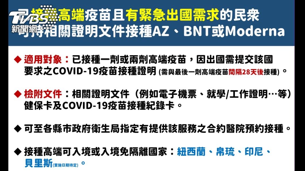 高端認可國家從6國變成4國（圖／指揮中心提供）