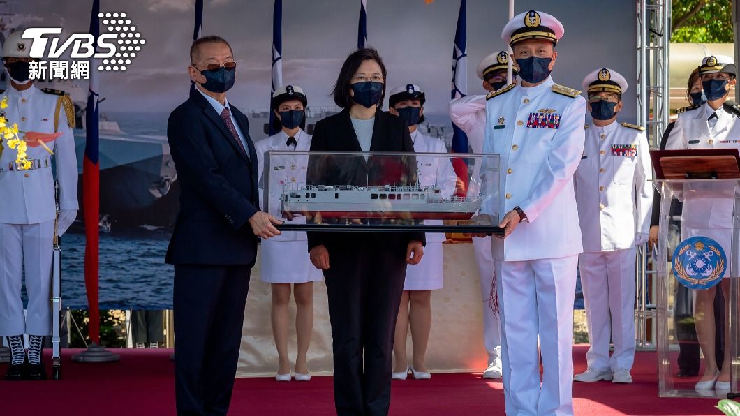 總統蔡英文9月出席塔江艦成軍典禮。(圖/總統府提供)