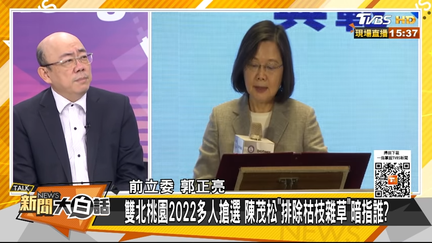 前立委郭正亮分析選情。(圖/TVBS《新聞大白話》)