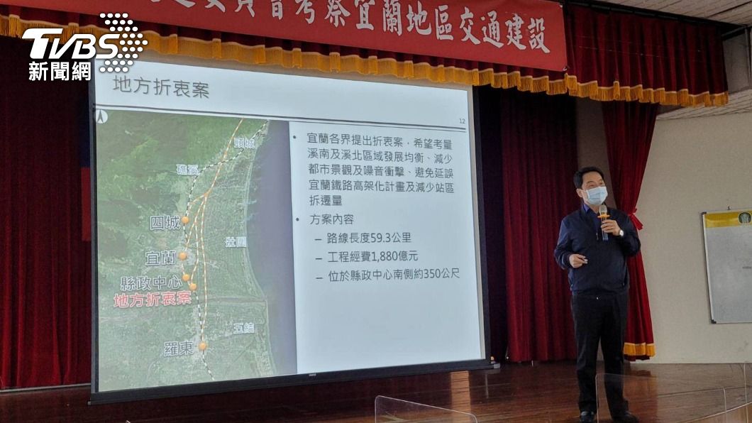 高鐵延伸宜蘭站址新增第5案。(圖/中央社)