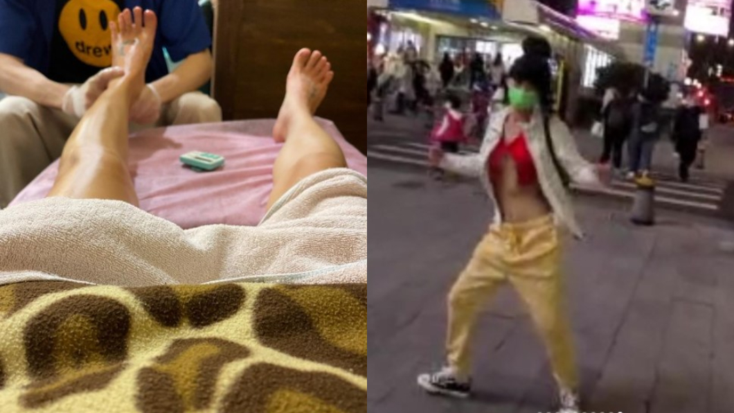白靈興奮心情藏不住,在西門町街頭開心熱舞。(圖/翻攝自白靈IG)