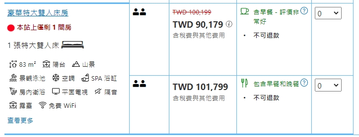 實測該飯店房價為9萬179元。(圖/翻攝自Booking.com)