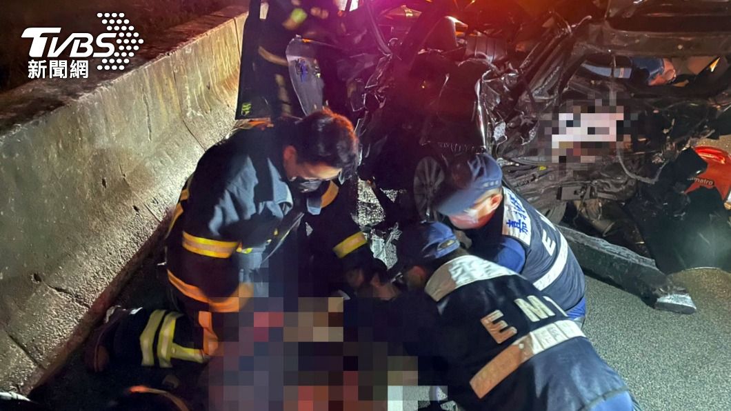 消防局表示，該起車禍共釀7人受傷。（圖／中央社）