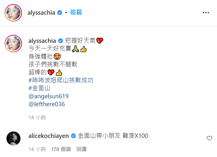 柯佳嬿留言認證。(圖/翻攝自賈靜雯IG)