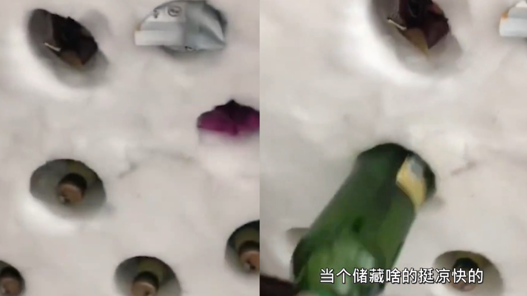 黑龍江天寒地凍,還有網友藉此打造「天然冰箱」。(圖/翻攝自@龍江氣象微博)