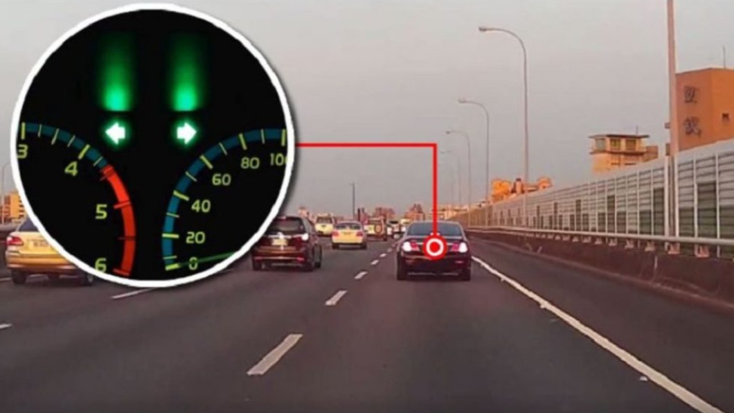 如果看到有車輛閃爍雙黃燈，有可能是有測速。（圖／國道公路總局提供）